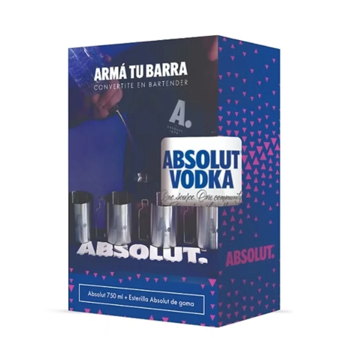 ABSOLUT ESTUCHE 750 CC + ESTERILLA DE GOMA