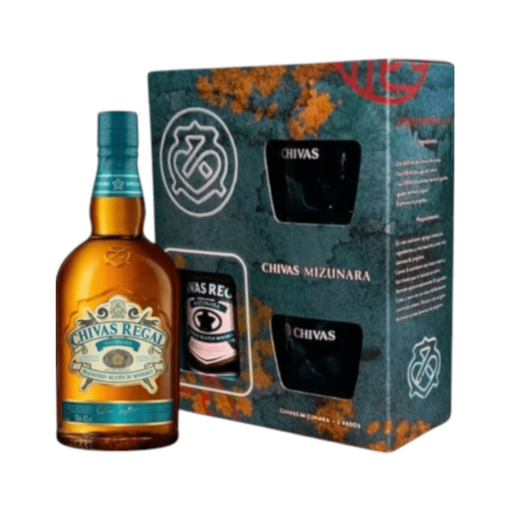CHIVAS MIZUNARA ESTUCHE + 2 VASOS 700 CC