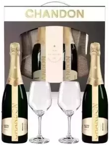 CHANDON ESTUCHE EXTRA BRUT 2 BOTELLAS + 2 COPAS 750 CC