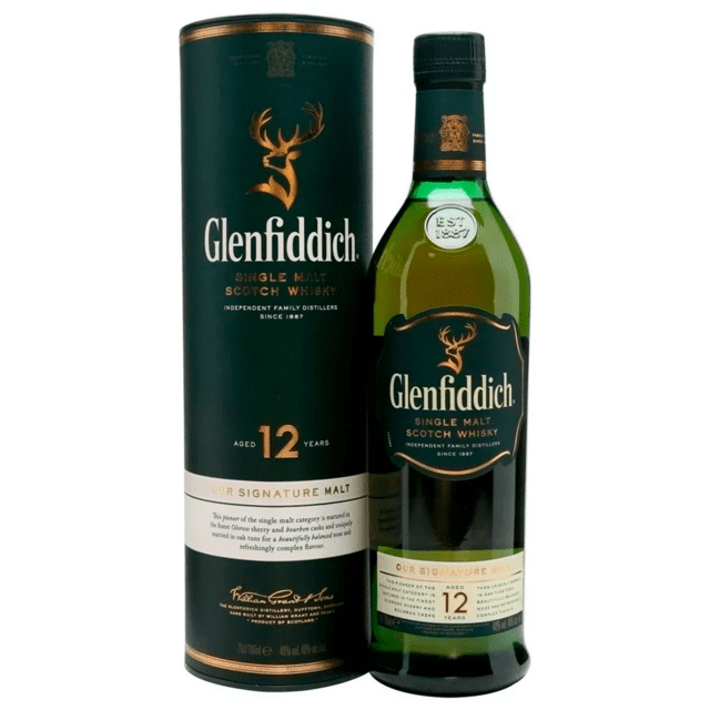 GLENFIDDICH 12 ANOS ESTUCHE 750 CC