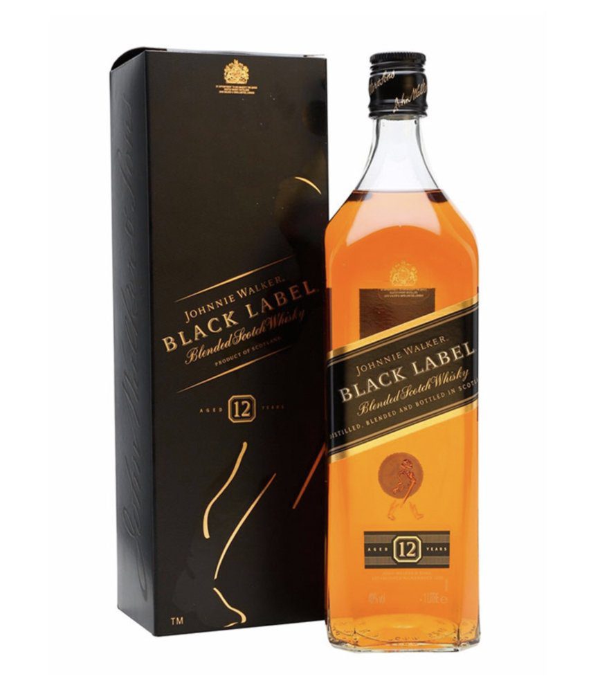 JOHNNIE WALKER BLACK LABEL 12 AÑOS ESTUCHE 750 CC