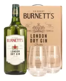 BURNETT'S GIN + 2 VASOS 1000 CC